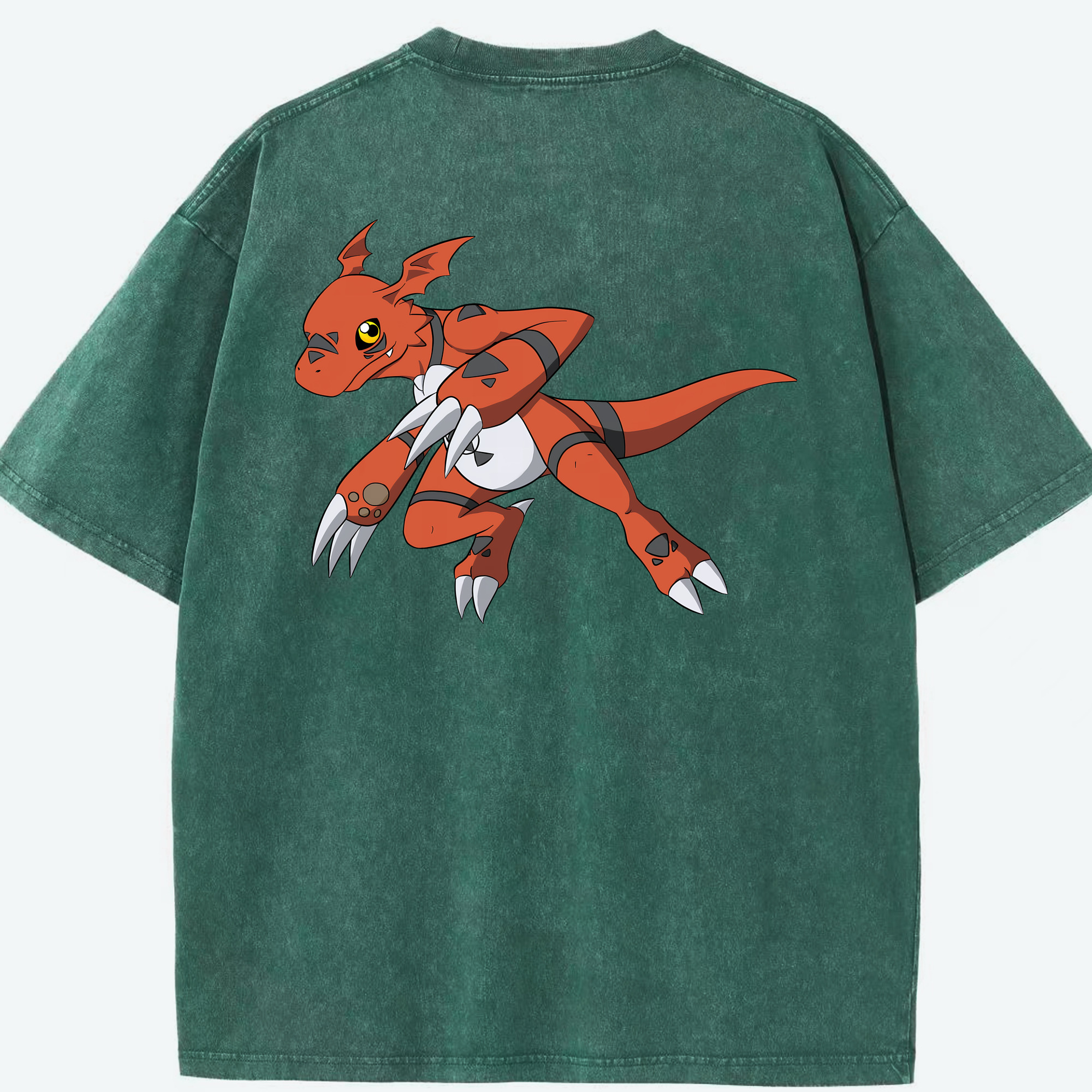 （画像用） Digimon デジタルモンスター/デジモン 綿100% ヴィンテージ風 半袖Tシャツ（背面プリント）